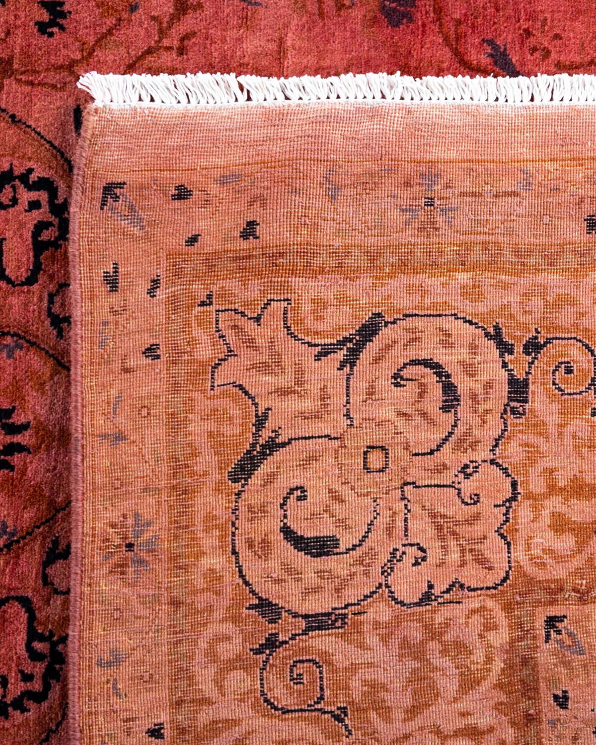 XXIe siècle et contemporain Contemporary Fine Vibrance Hand Knotted Wool Pink Area Rug (Tapis de sol en laine rose nouée à la main) en vente