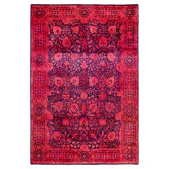 Contemporary Fine Vibrance Hand Knotted Wool Pink Area Rug 