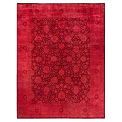 Contemporary Fine Vibrance Hand Knotted Wool Pink Area Rug