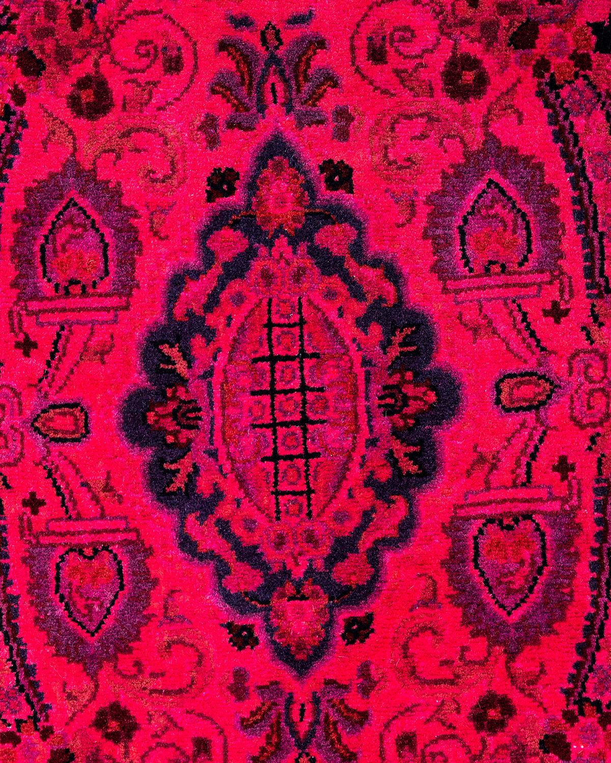 Pakistani Contemporary Fine Vibrance Hand Knotted Wool Pink Oval Area Rug  For Sale