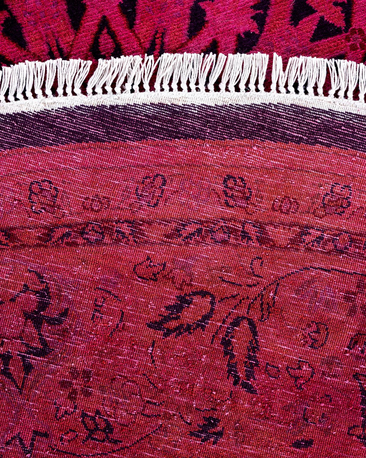 Contemporary Fine Vibrance Hand Knotted Wool Pink Round Area Rug  (21. Jahrhundert und zeitgenössisch) im Angebot