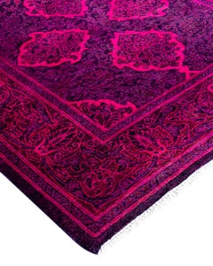 Contemporary Fine Vibrance Hand Knotted Wool Pink Runner