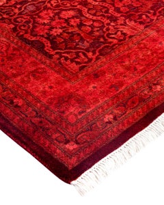Contemporary Fine Vibrance Hand Knotted Wool Pink Runner