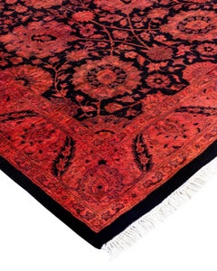 Contemporary Fine Vibrance Hand Knotted Wool Pink Runner