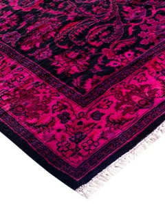 Contemporary Fine Vibrance Hand Knotted Wool Pink Runner