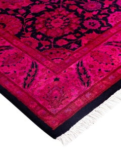 Contemporary Fine Vibrance Hand Knotted Wool Pink Runner