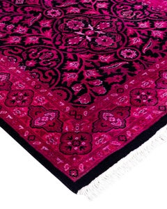 Contemporary Fine Vibrance Hand Knotted Wool Pink Runner