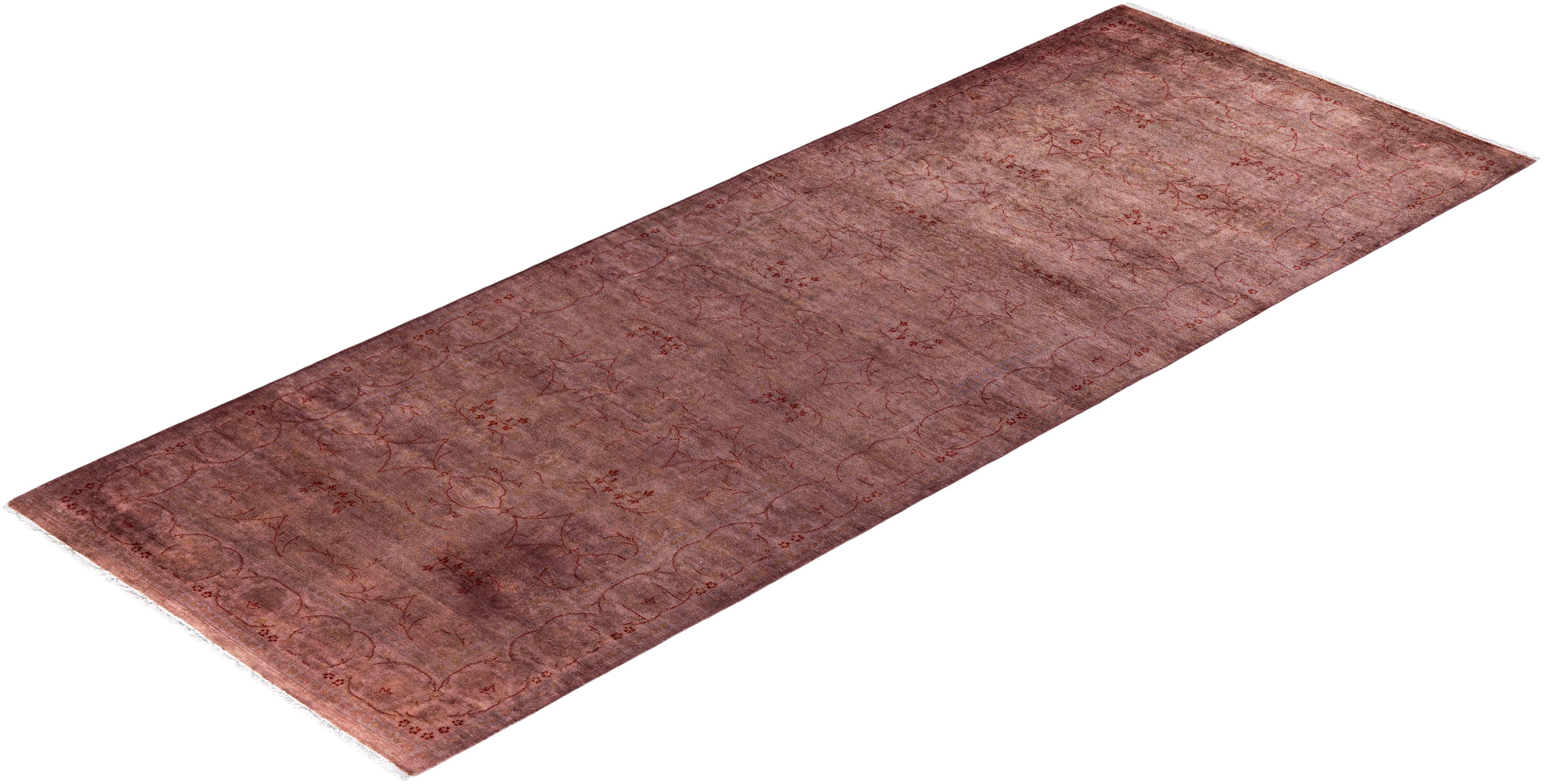 Traves de Mesa Contemporáneo de Lana Fina Anudada a Mano Marrón en venta 3