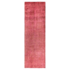 Contemporary Fine Vibrance Hand Knotted Wool Pink Runner