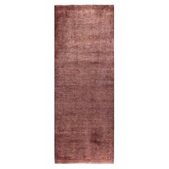 Contemporary Fine Vibrance Hand Knotted Wool Brown Runner