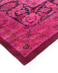 Contemporary Fine Vibrance Hand Knotted Wool Purple Area Rug