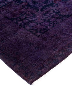 Contemporary Fine Vibrance Hand Knotted Wool Purple Area Rug