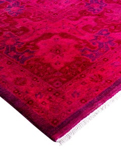 Contemporary Fine Vibrance Hand Knotted Wool Purple Area Rug