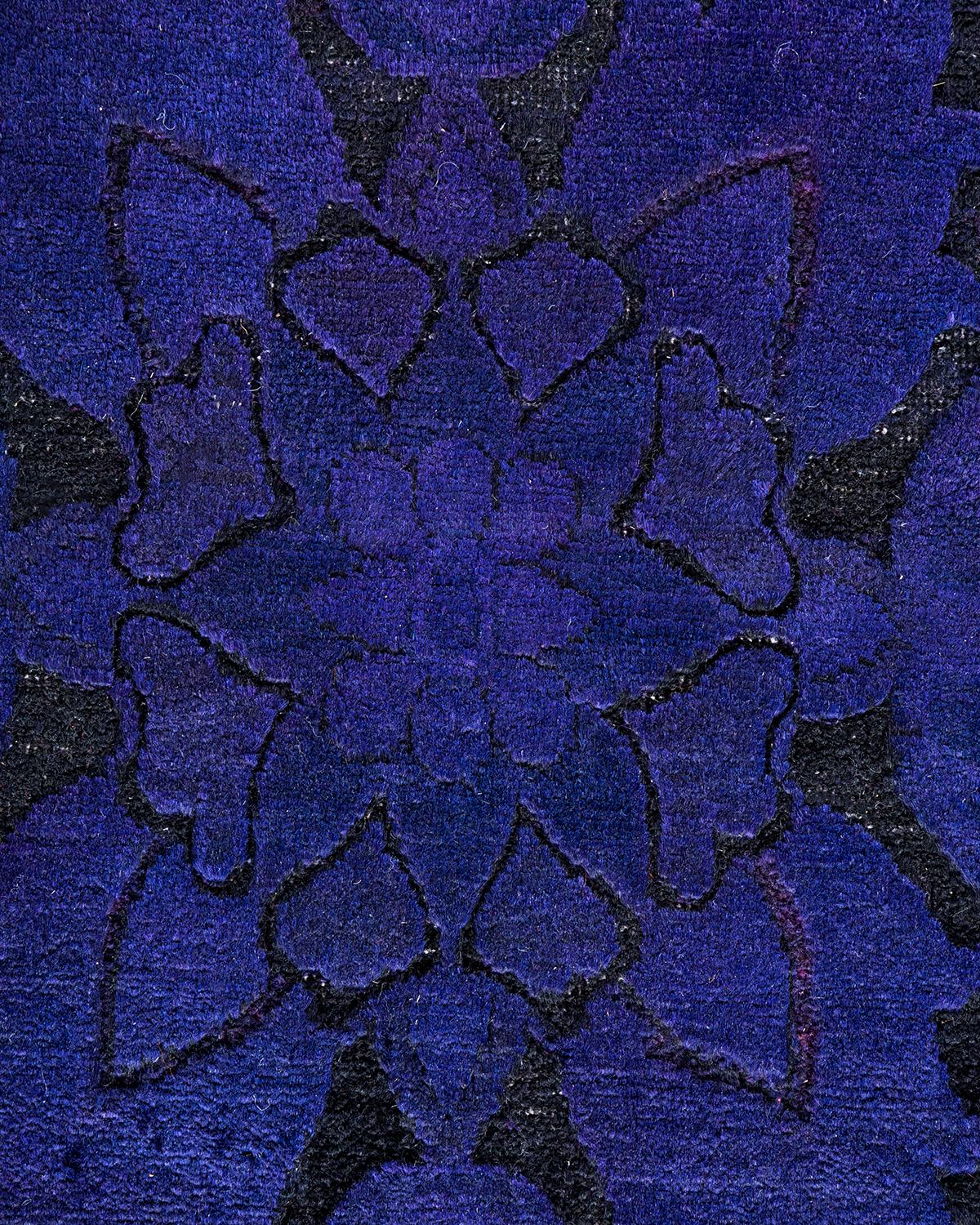Alfombra de lana púrpura anudada a mano, vibración fina y contemporánea Pakistaní en venta