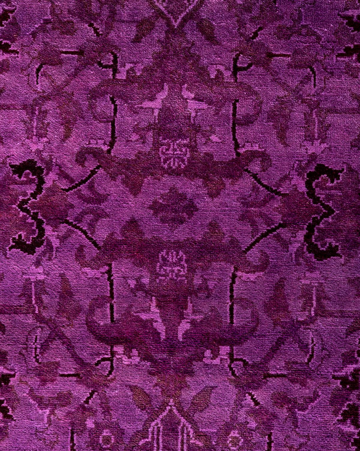 Alfombra de lana púrpura anudada a mano, vibración fina y contemporánea Pakistaní en venta
