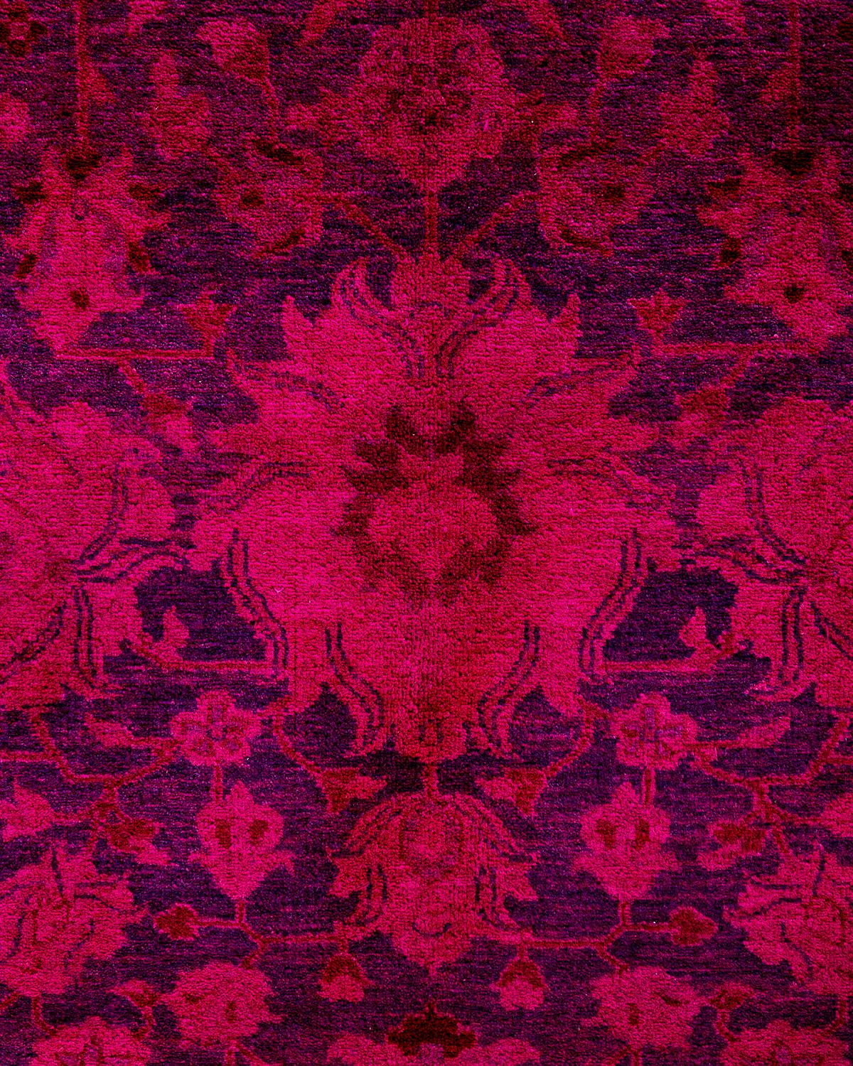 Alfombra de lana púrpura anudada a mano, vibración fina y contemporánea Pakistaní en venta