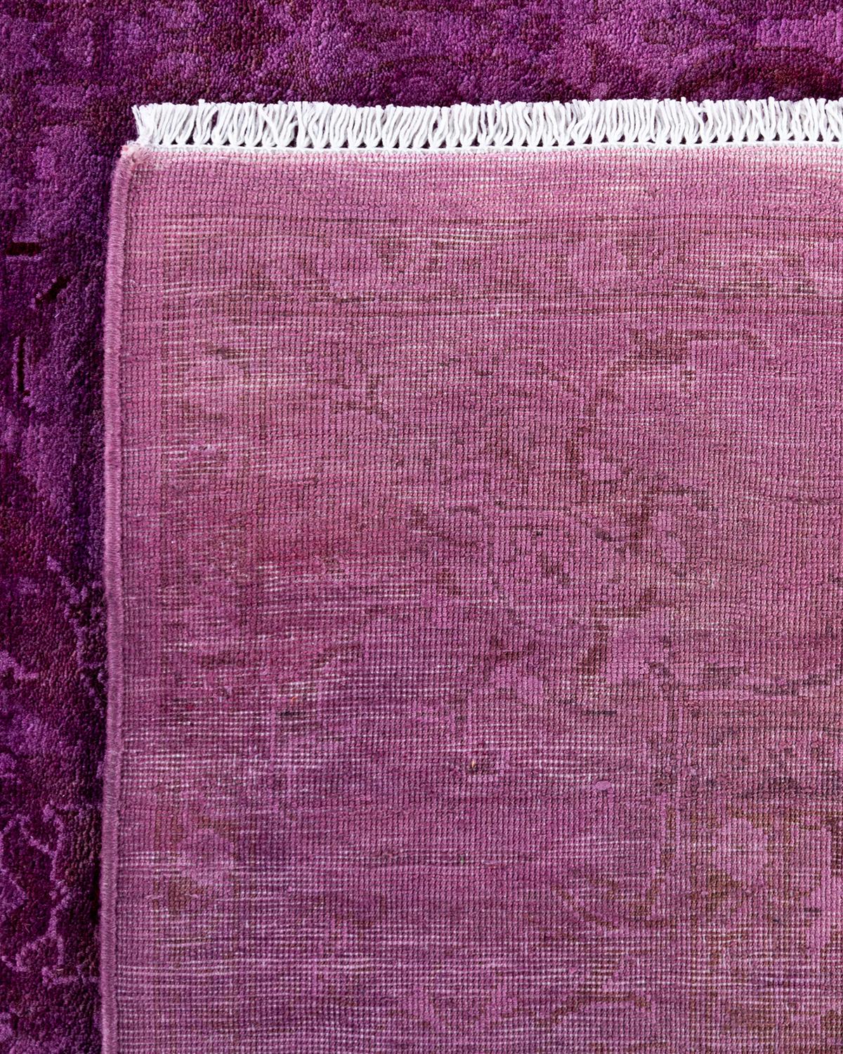 Alfombra de lana púrpura anudada a mano, vibración fina y contemporánea Siglo XXI y contemporáneo en venta