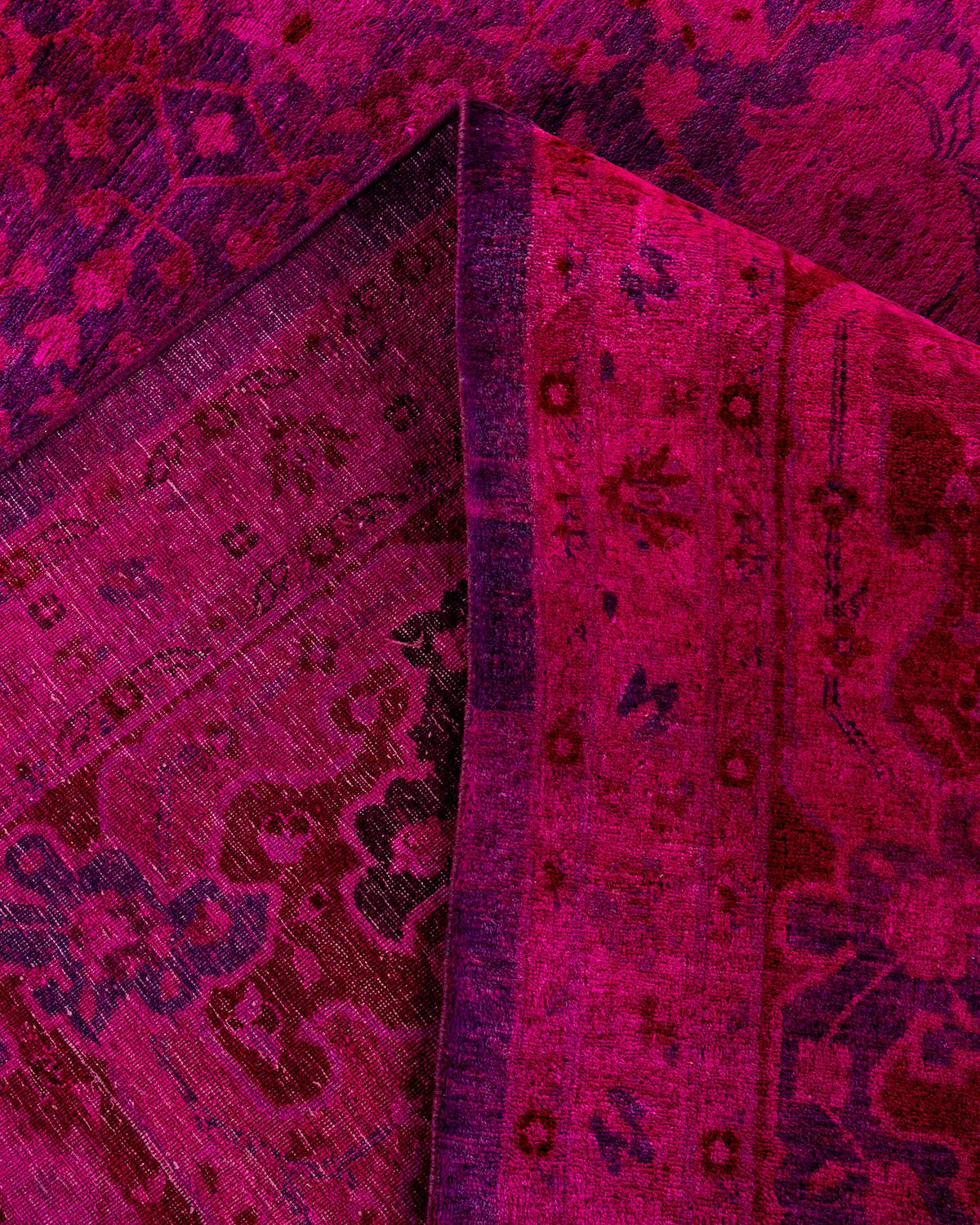 Alfombra de lana púrpura anudada a mano, vibración fina y contemporánea Lana en venta