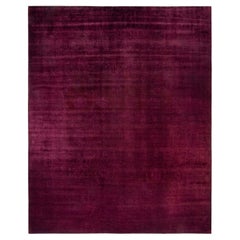 Contemporary Fine Vibrance Hand Knotted Wool Purple Area Rug