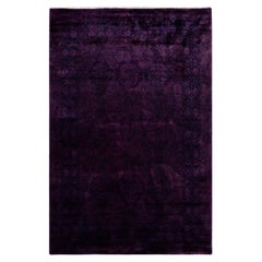 Contemporary Fine Vibrance Hand Knotted Wool Purple Area Rug 