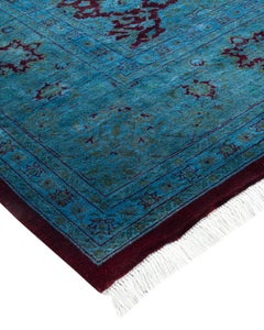 Contemporary Fine Vibrance Hand Knotted Wool Red Area Rug