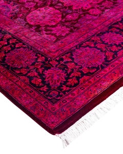 Contemporary Fine Vibrance Hand Knotted Wool Red Area Rug
