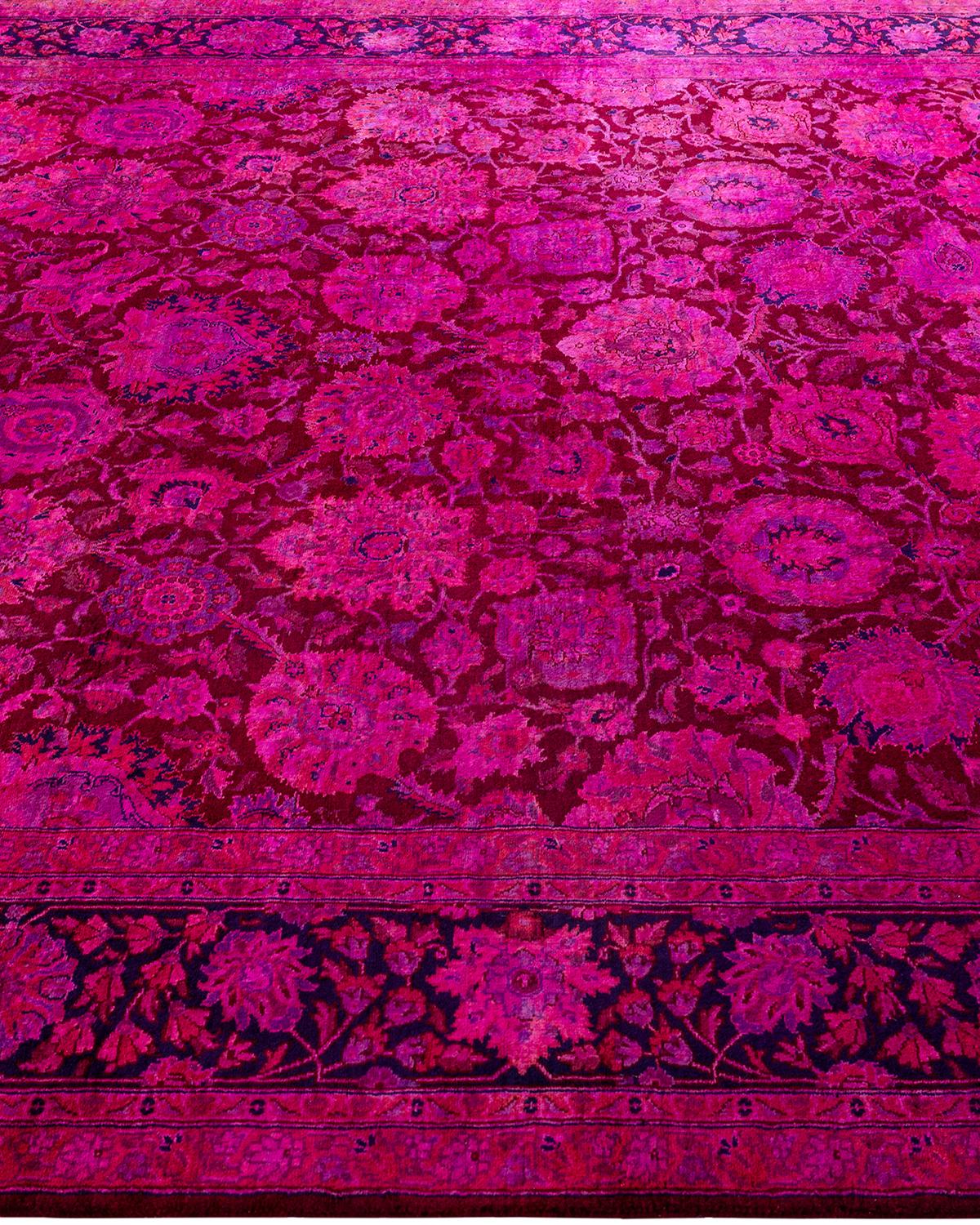 Contemporary Fine Vibrance Hand Knotted Wool Red Area Rug (Tapis de sol en laine rouge) Neuf - En vente à Norwalk, CT