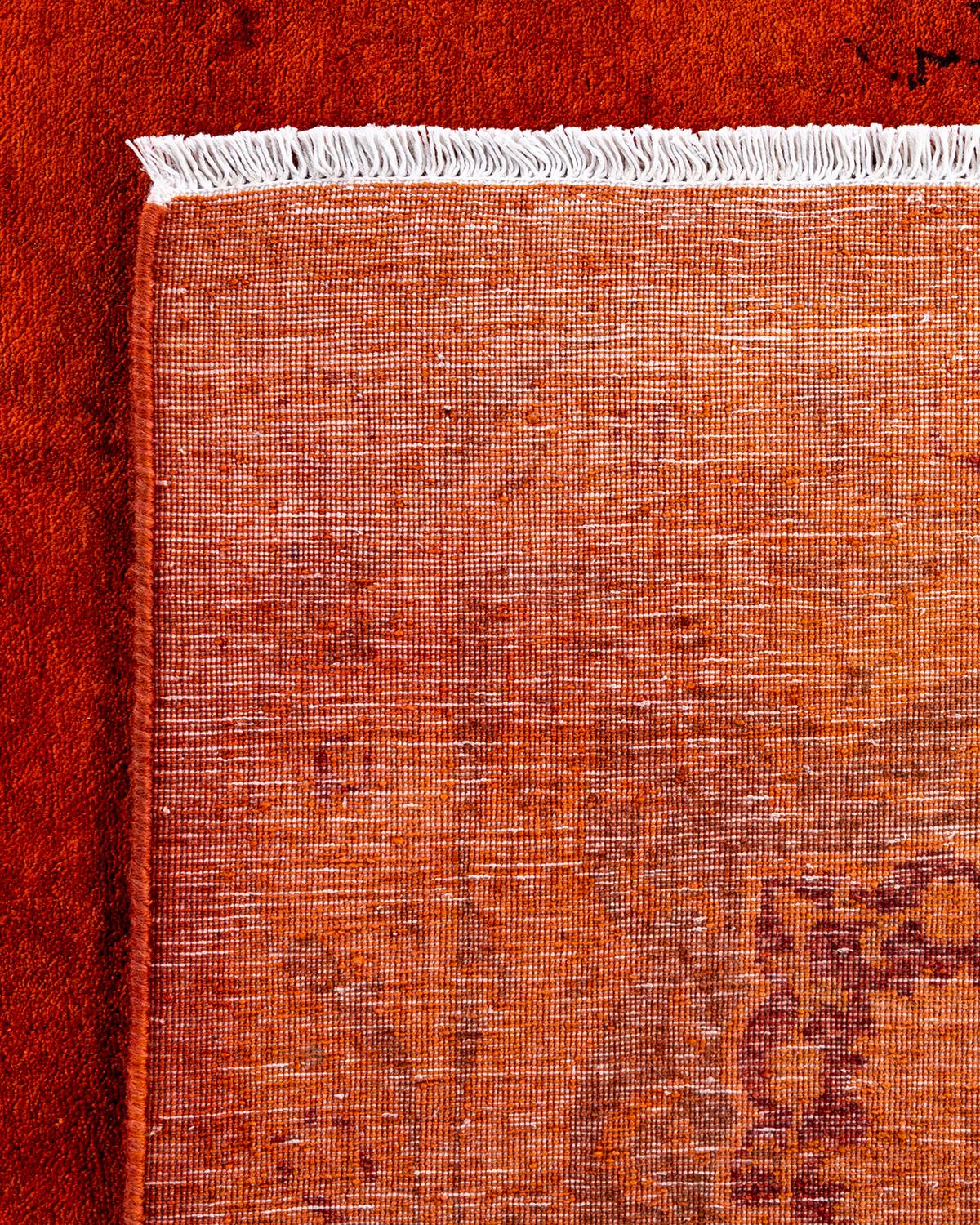 Contemporary Fine Vibrance Hand Knotted Wool Orange Area Rug  (21. Jahrhundert und zeitgenössisch) im Angebot