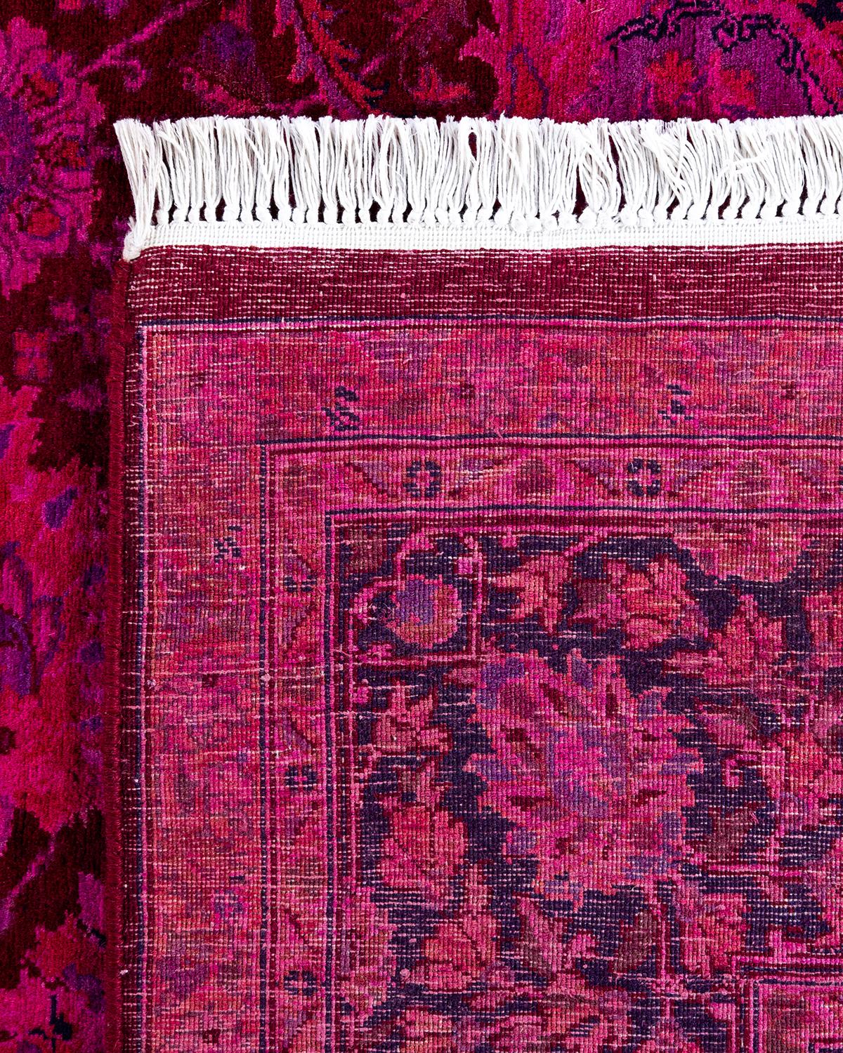 XXIe siècle et contemporain Contemporary Fine Vibrance Hand Knotted Wool Red Area Rug (Tapis de sol en laine rouge) en vente