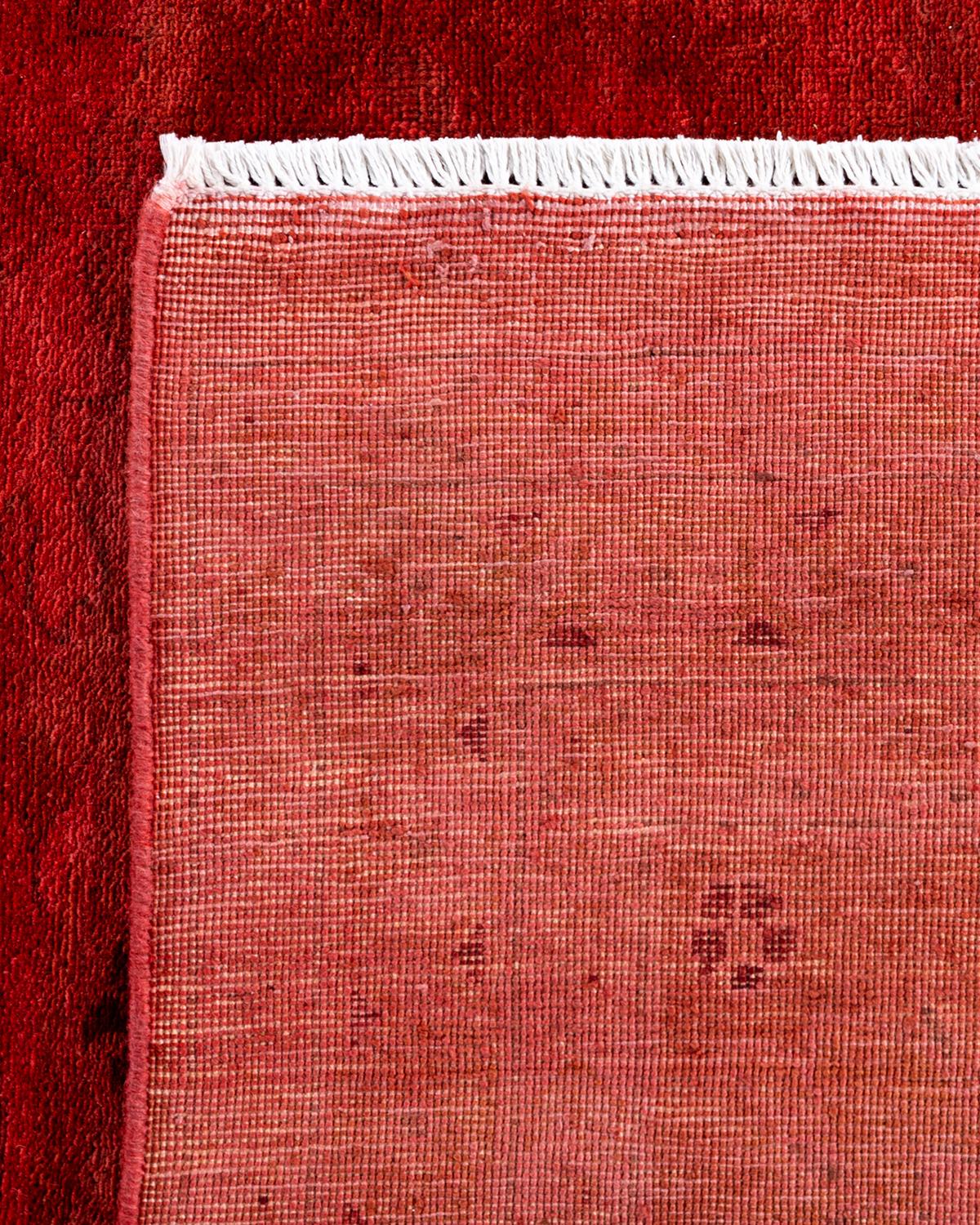 XXI secolo e contemporaneo Tappeto contemporaneo Fine Vibrance in lana annodata a mano di colore rosso in vendita