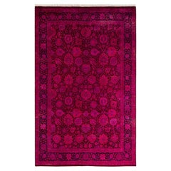 Contemporary Fine Vibrance Hand Knotted Wool Red Area Rug