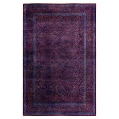 Contemporary Fine Vibrance Hand Knotted Wool Purple Area Rug