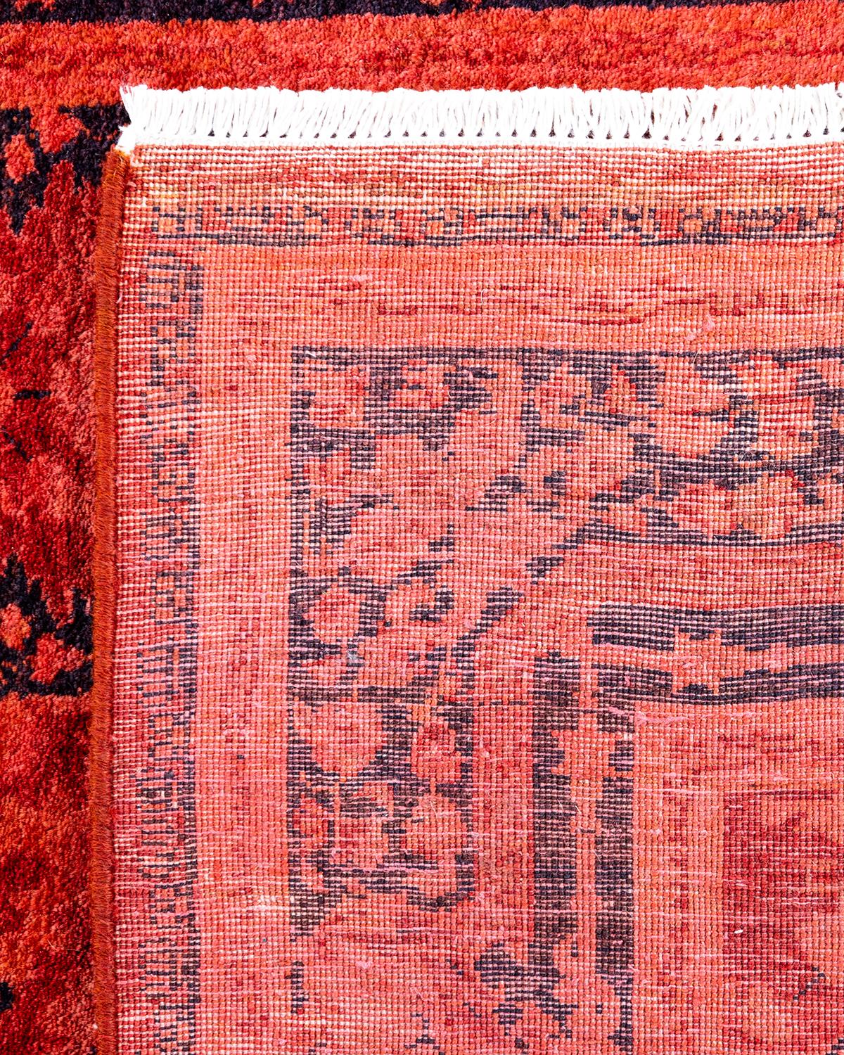 XXIe siècle et contemporain Chemin de table contemporain en laine fine nouée à la main rouge en vente