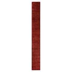 Contemporary Fine Vibrance Hand Knotted Wool Red Runner