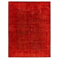 Contemporary Fine Vibrance Hand Knotted Wool Rust Area Rug