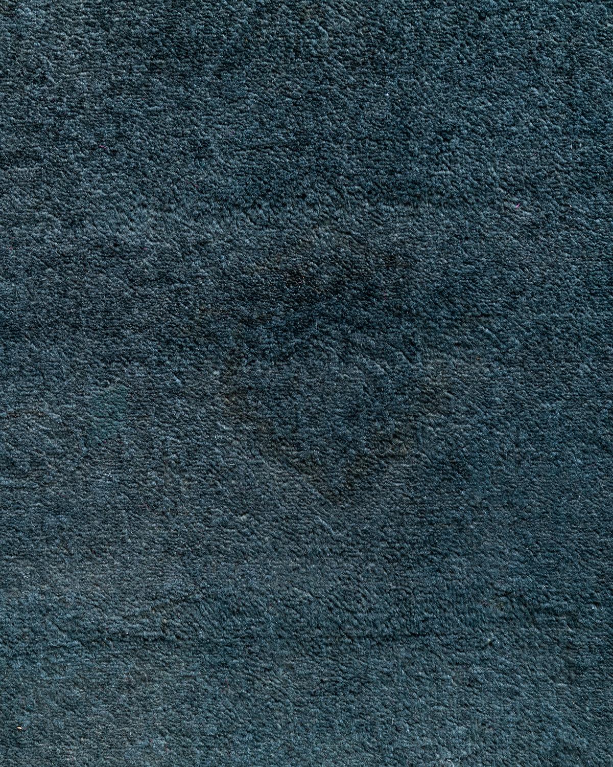Contemporary Fine Vibrance Hand Knotted Wool Silver Area Rug (Pakistanisch) im Angebot