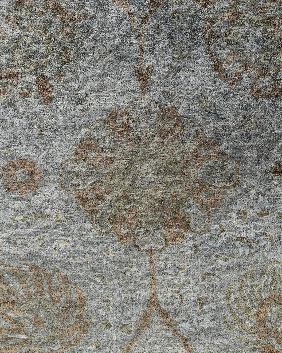 Pakistanais Tapis Contemporary Fine Vibrance en laine nouée à la main A Silver en vente