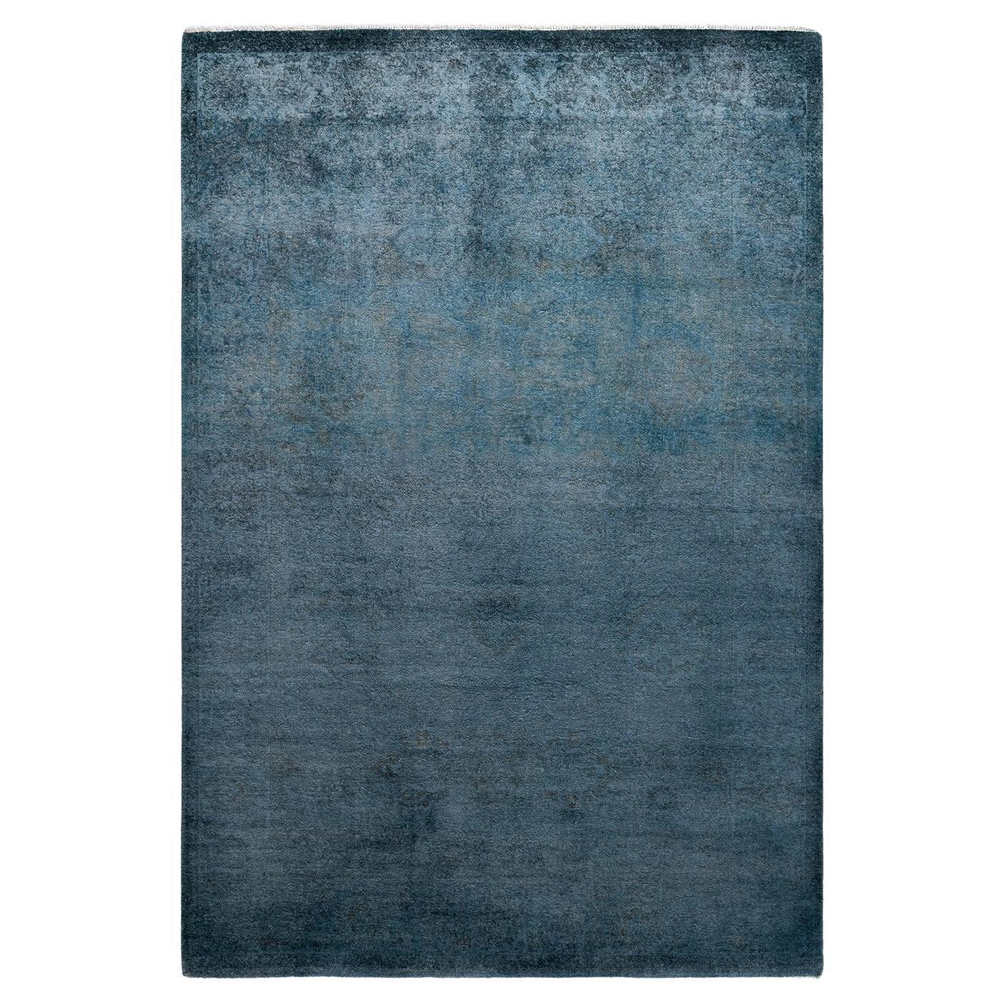 Contemporary Fine Vibrance Hand Knotted Wool Silver Area Rug