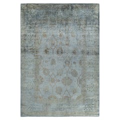 Contemporary Fine Vibrance Hand Knotted Wool Silver Area Rug 