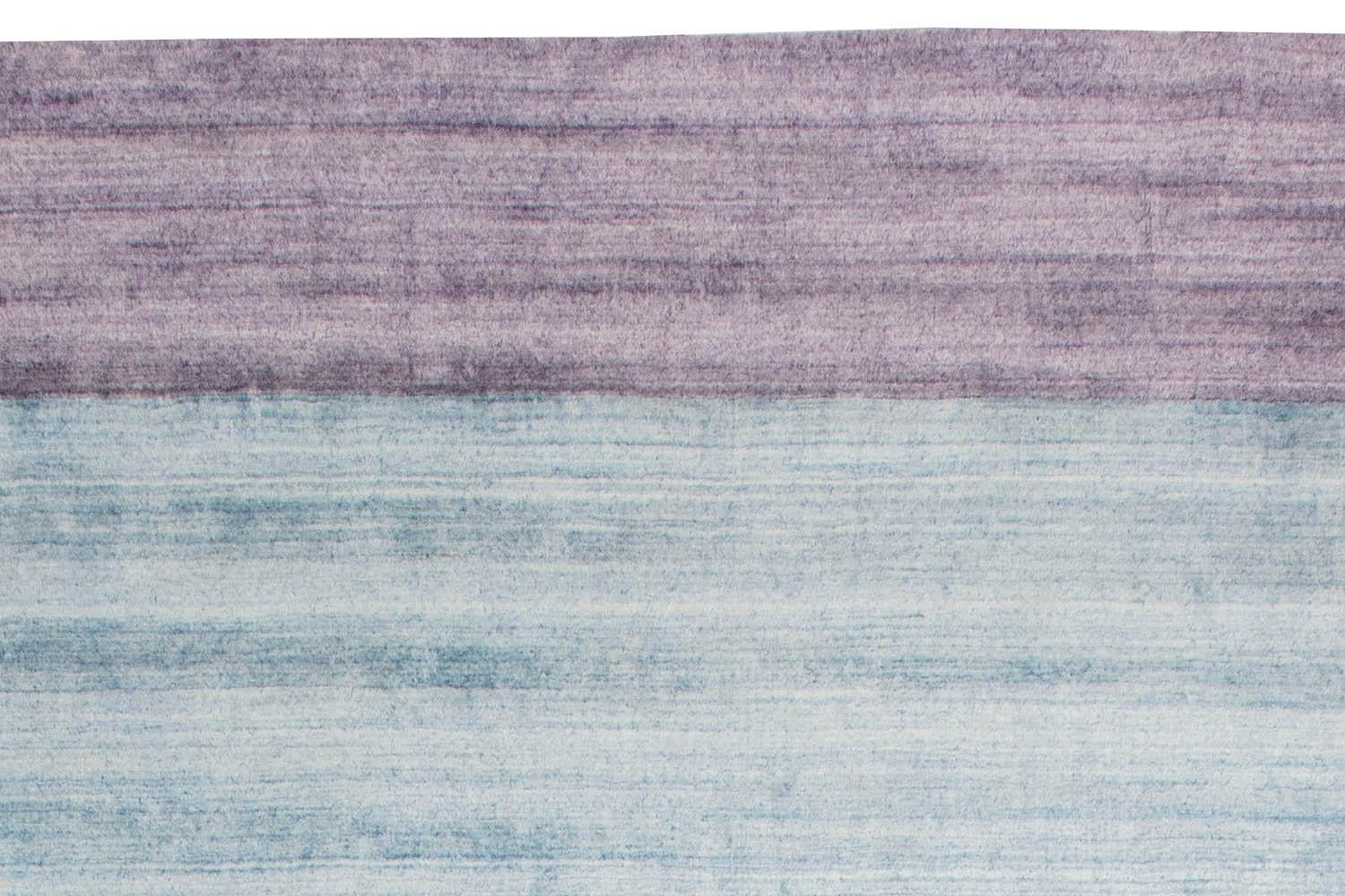Minimalist Modern Tibetan Rug in Viscose – Blue & Lavender, by Doris Leslie Blau In New Condition For Sale In New York, NY