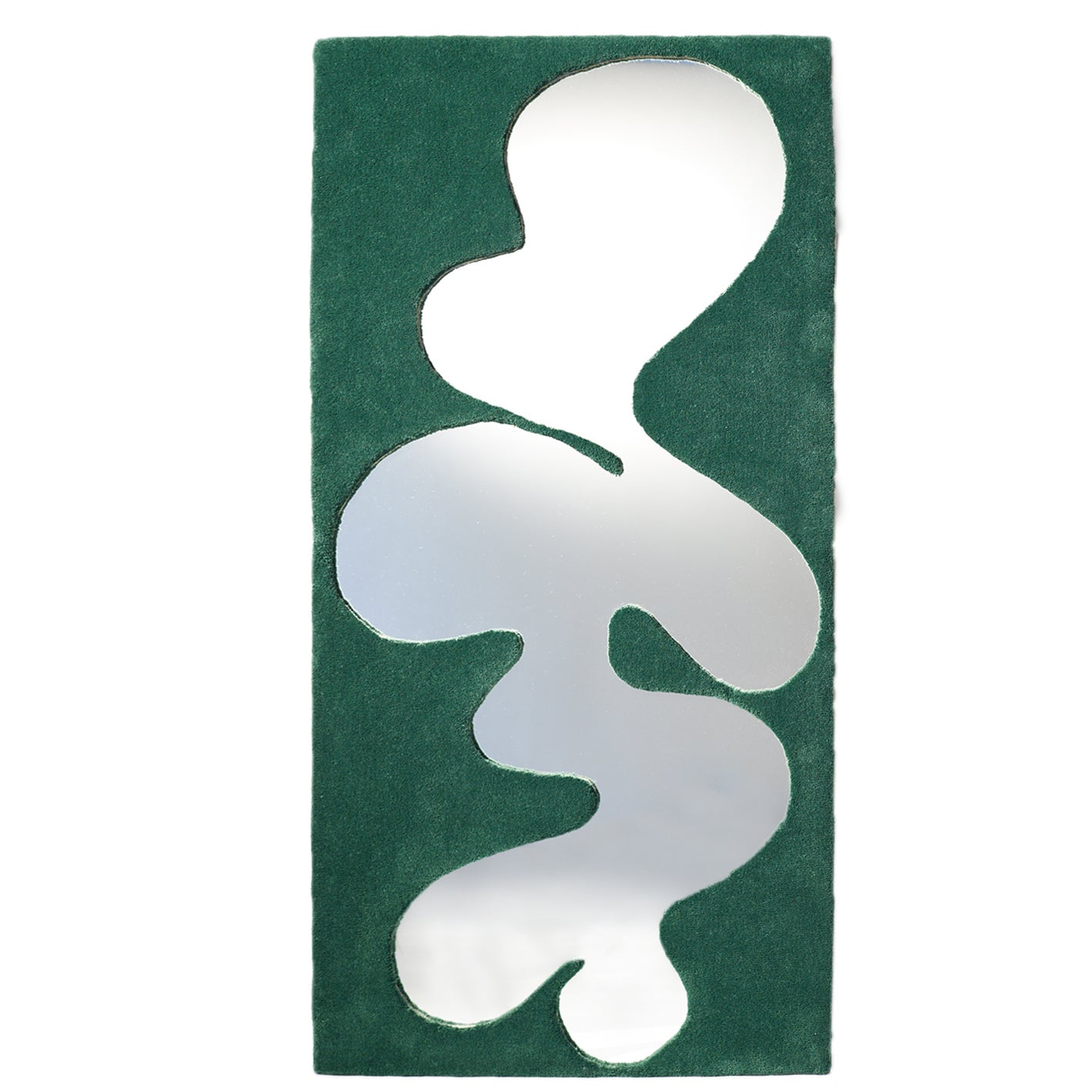 Contemporary “Fiordo” Mirror, 100% Wool Frame in Emerald Green by Brera Studio For Sale