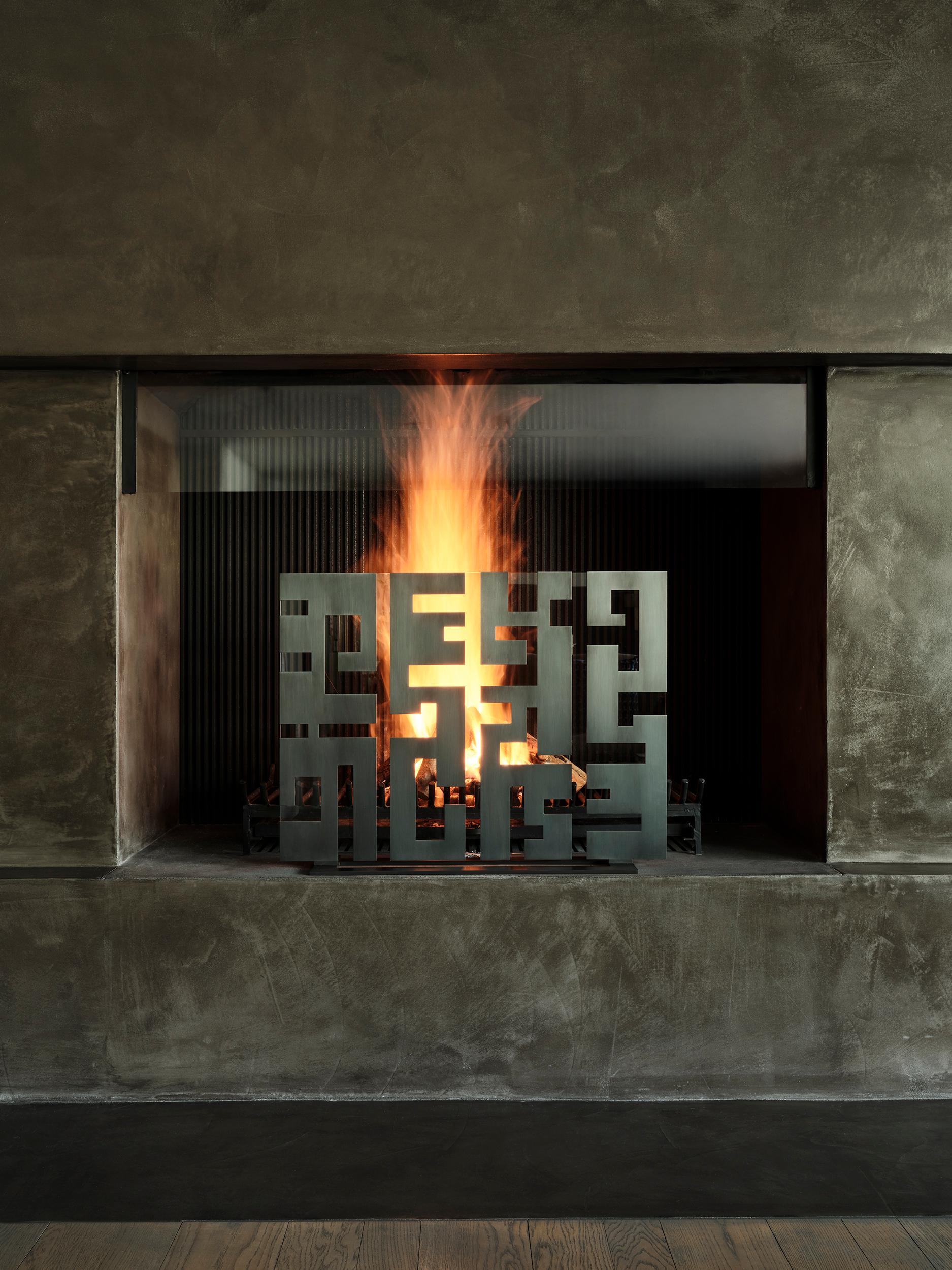 modern fireplace screen