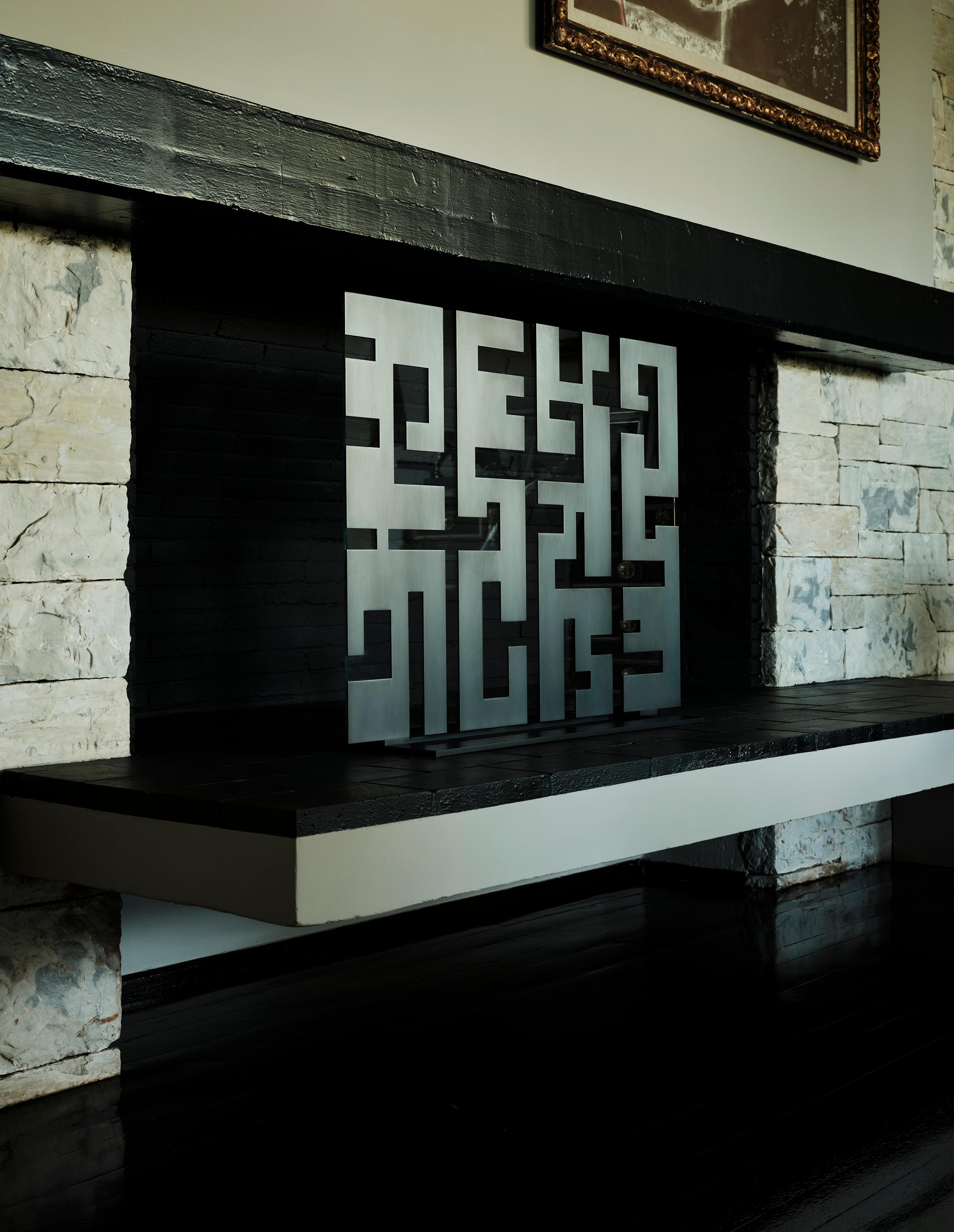 Hand-Crafted Contemporary Fireplace Screen 