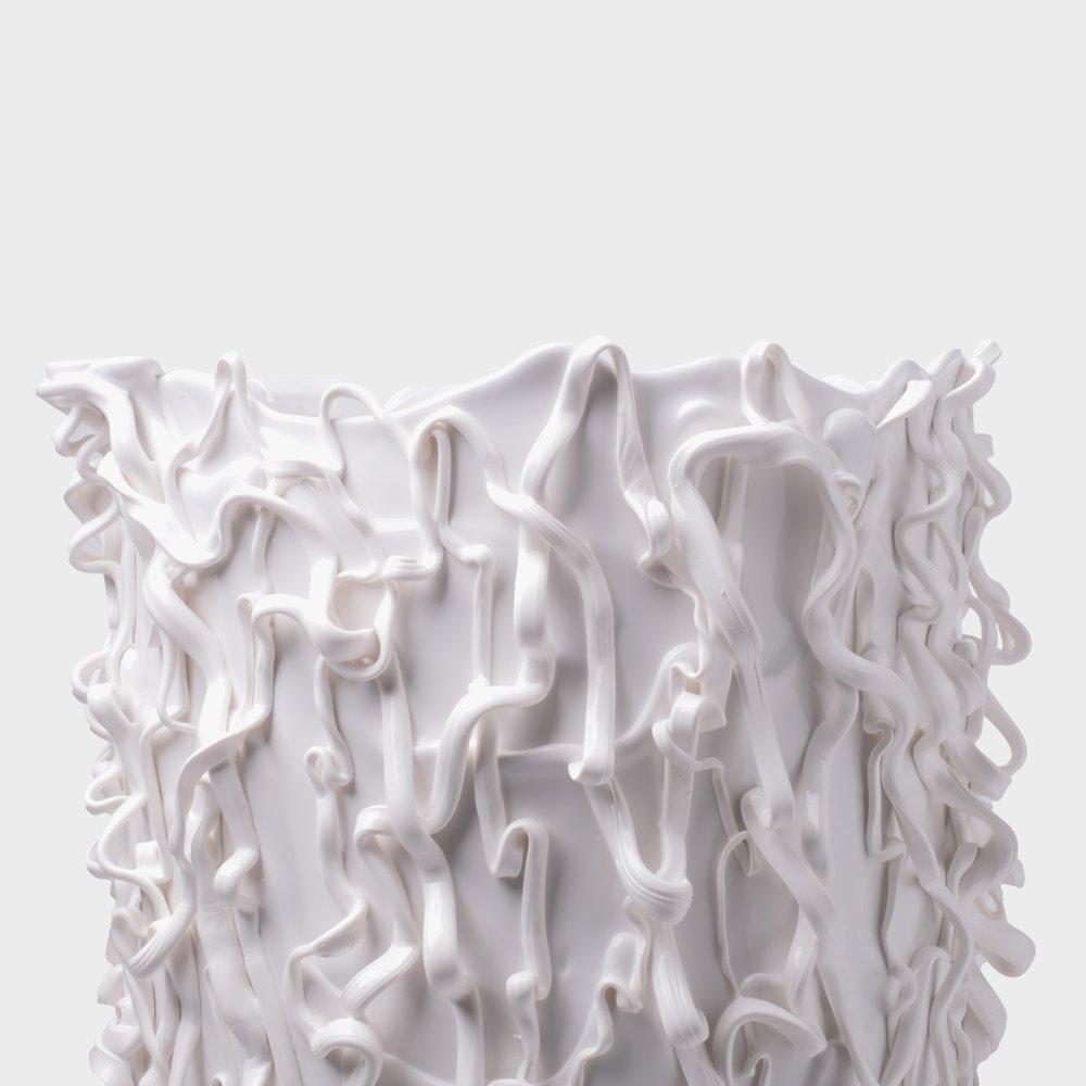 Italian Contemporary Fish Design Gaetano Pesce Medusa L Vase Soft Resin White For Sale