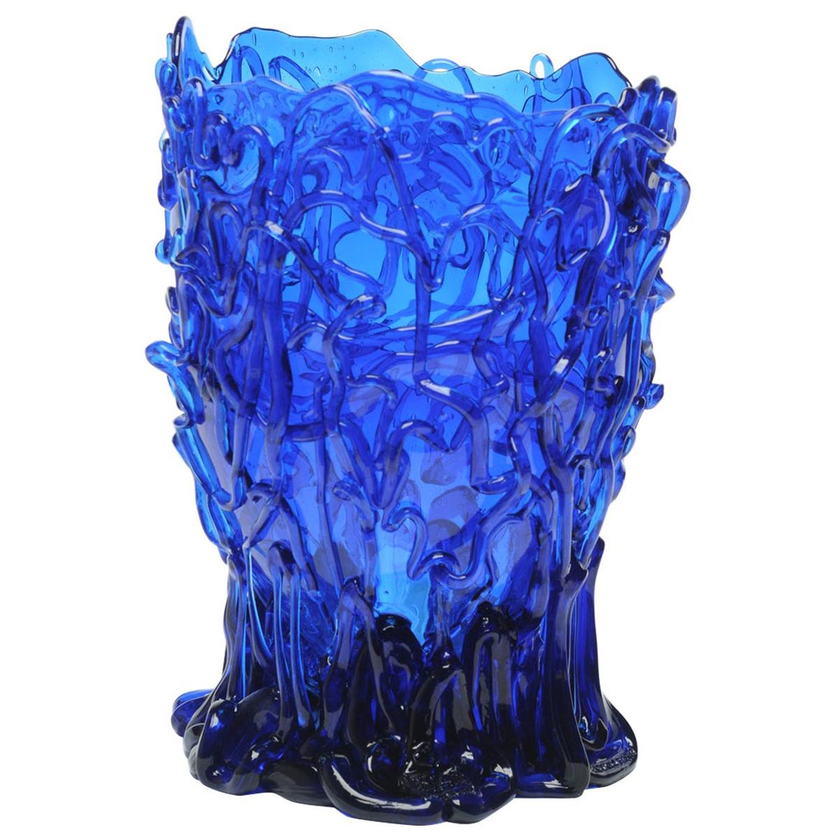 Contemporary Fish Design Gaetano Pesce Medusa M Vase Soft Resin Blue