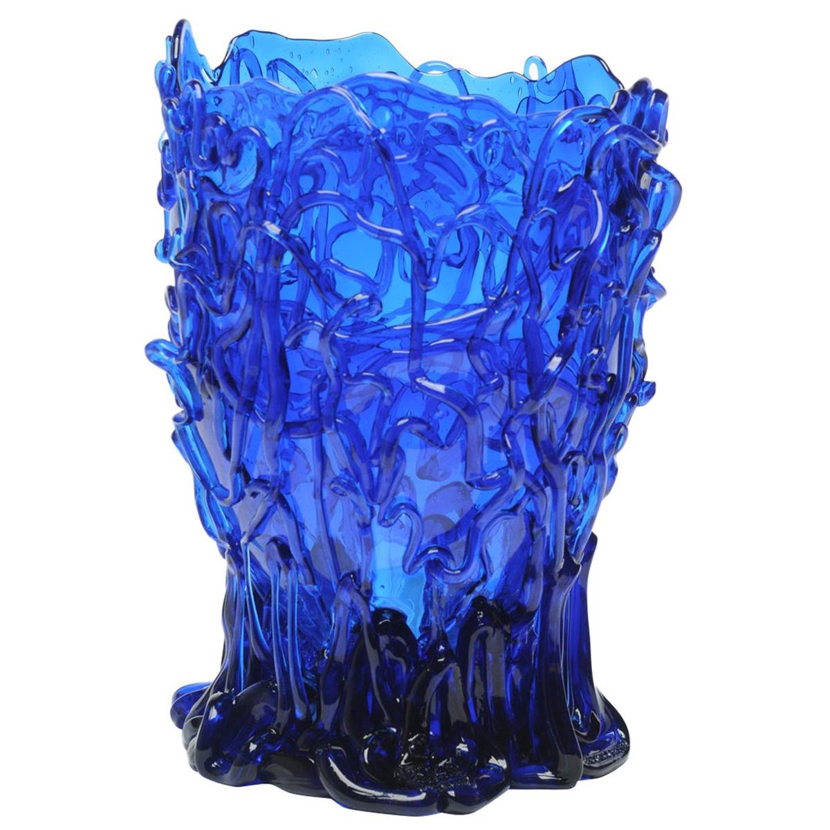 Zeitgenössisches Fischdesign Gaetano Pesce Medusa XL Vase aus weichem Harz in Blau