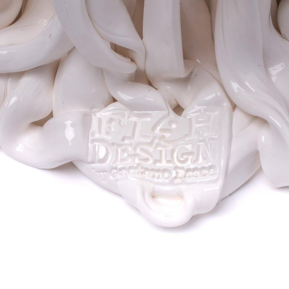 Italian Contemporary Fish Design Gaetano Pesce Medusa XL Vase Soft Resin White For Sale