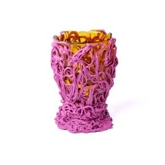 Contemporary Fish Design Gaetano Pesce Spaghetti L Vase Resin Amber Mauve