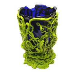 Vase contemporain en forme de poisson Gaetano Pesce Spaghetti L en résine douce bleue