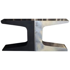 Contemporary Flair Edition Double Console Black and Brushed Inox, 2015
